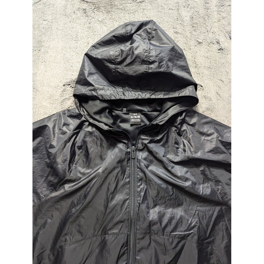 Under Armour Full Zip Sport Style Hooded Windbreaker Women's Size XL Black - Picture 2 of 13